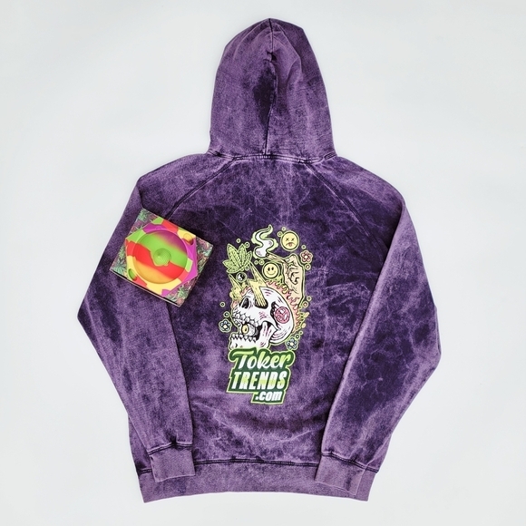 TokerTrends Tops - TokerTrends SmokeSesh Purple Tie-Dye Unisex Hoodie & Bowlzer Combo